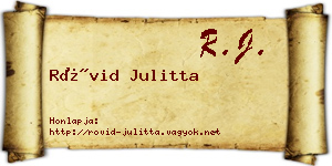 Rövid Julitta névjegykártya